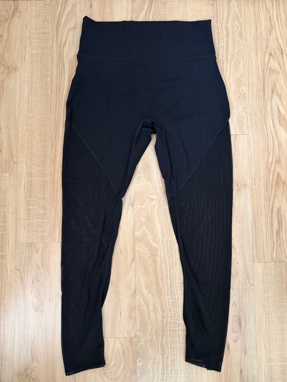 Blush Black High-Waist Mesh Panel Leggings